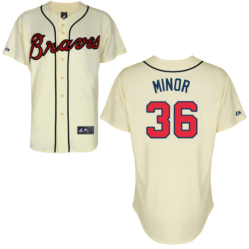 Mike Minor #36 mlb Jersey-Atlanta Braves Women's Authentic Alternate 2 Cool Base Baseball Jersey